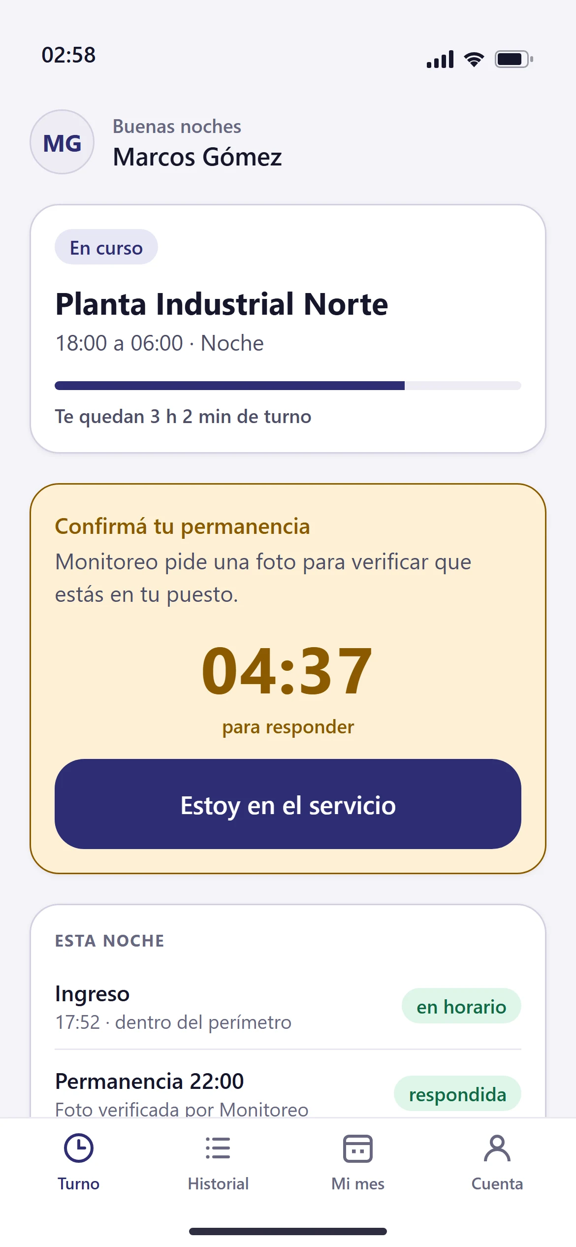 App: control de permanencia