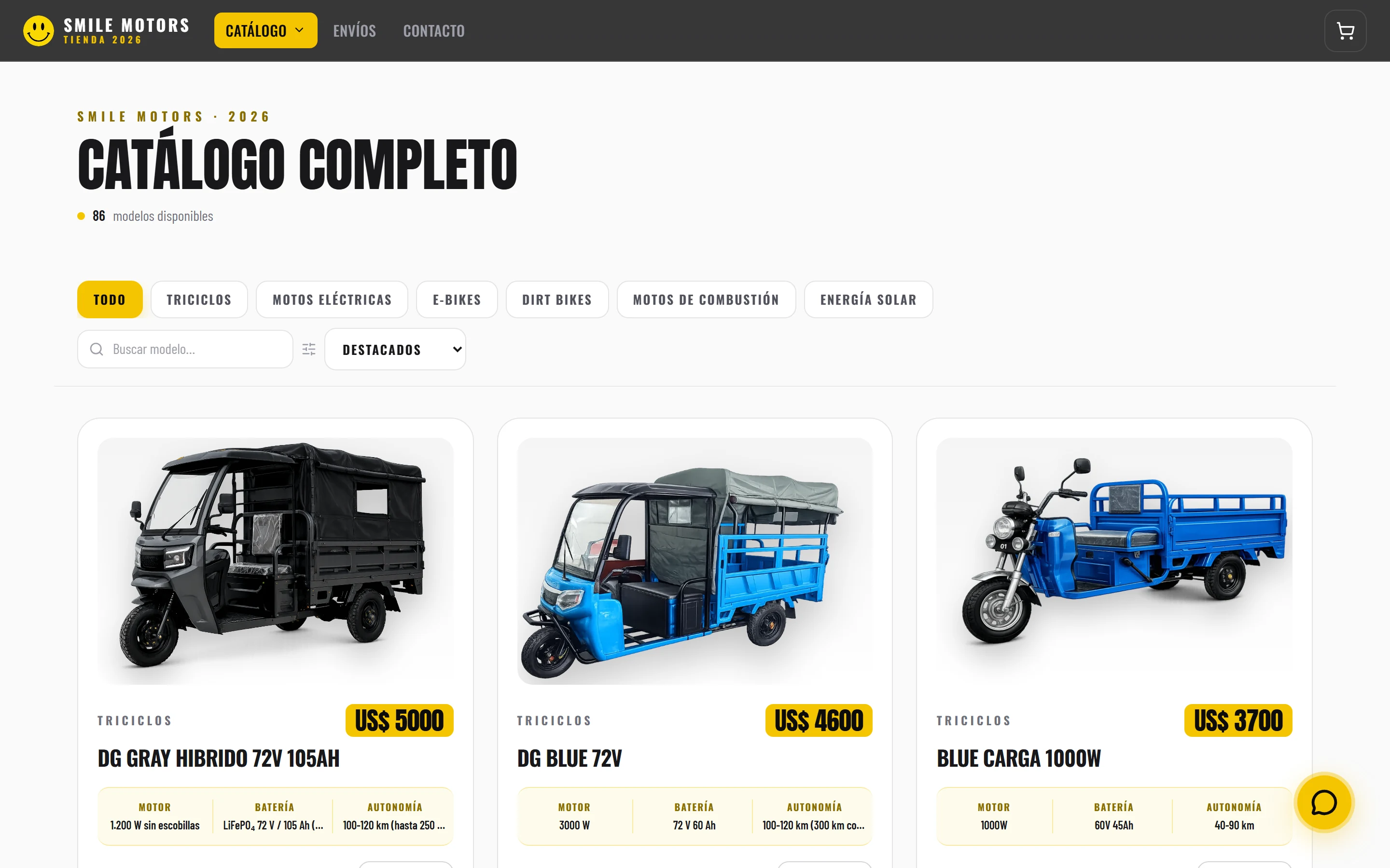 Tienda online: catálogo